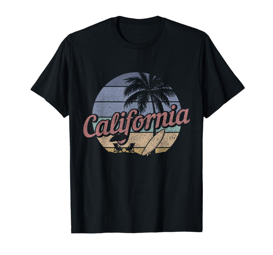 California Surf Vintage Souvenir Cali Beach Surfer T-Shirt