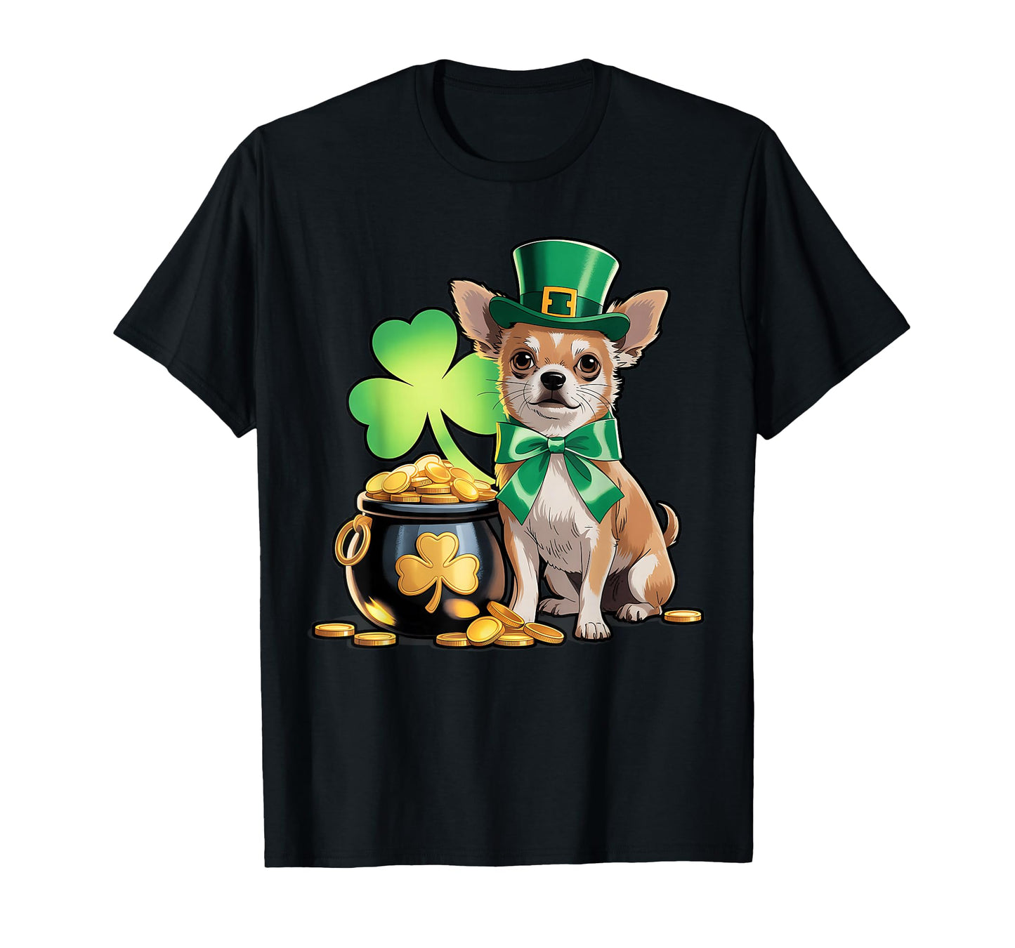 Cute Chihuahua Dog Shamrock Irish Women Men St Patricks Day T-Shirt