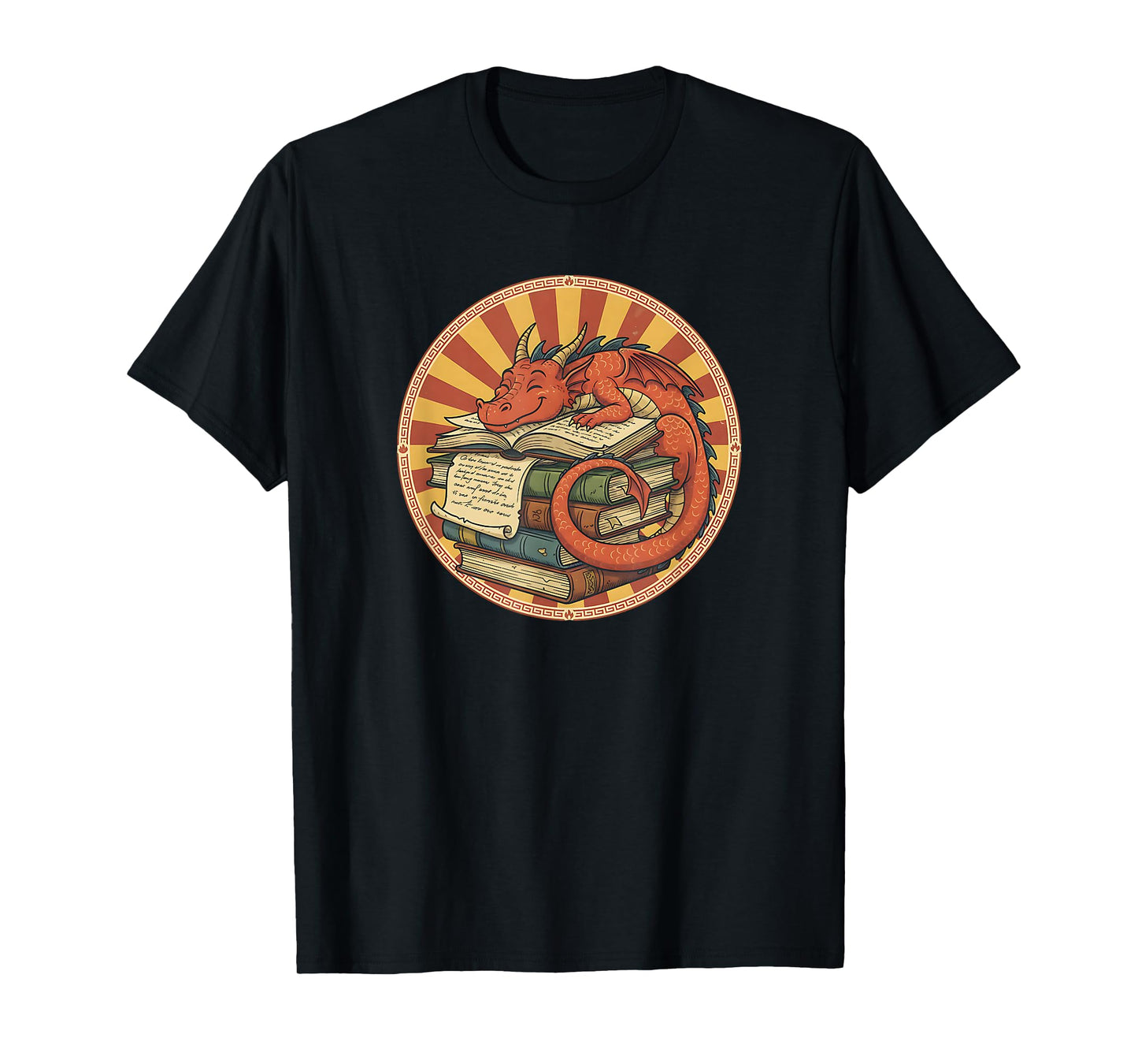 Book Lover Dragon Bookworm Reading Librarian T-Shirt