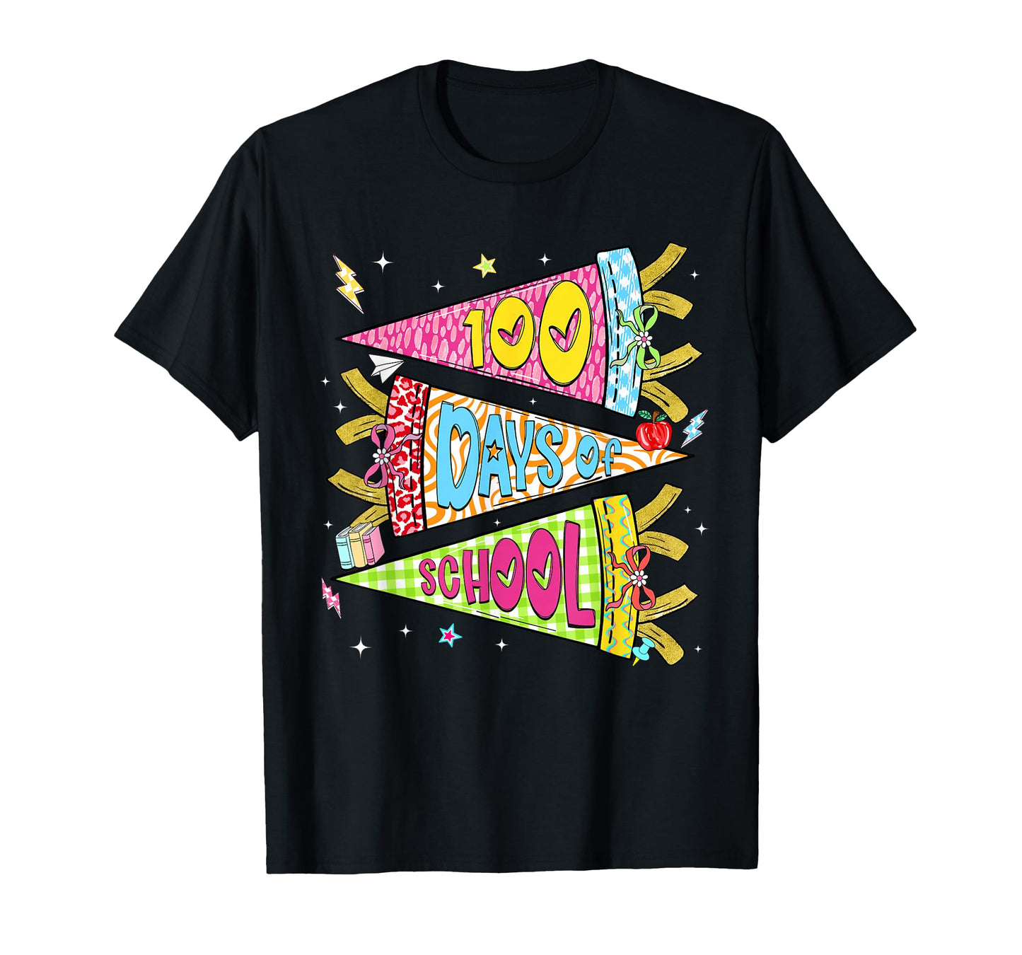 Preppy Happy 100 Days of School Retro Boy Girl Kid Teacher T-Shirt