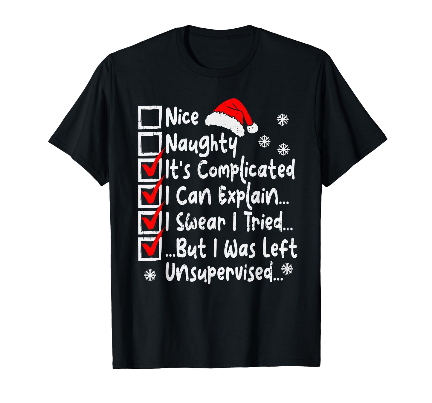 Nice Naughty Multi Checklist Funny Christmas List Family T-Shirt
