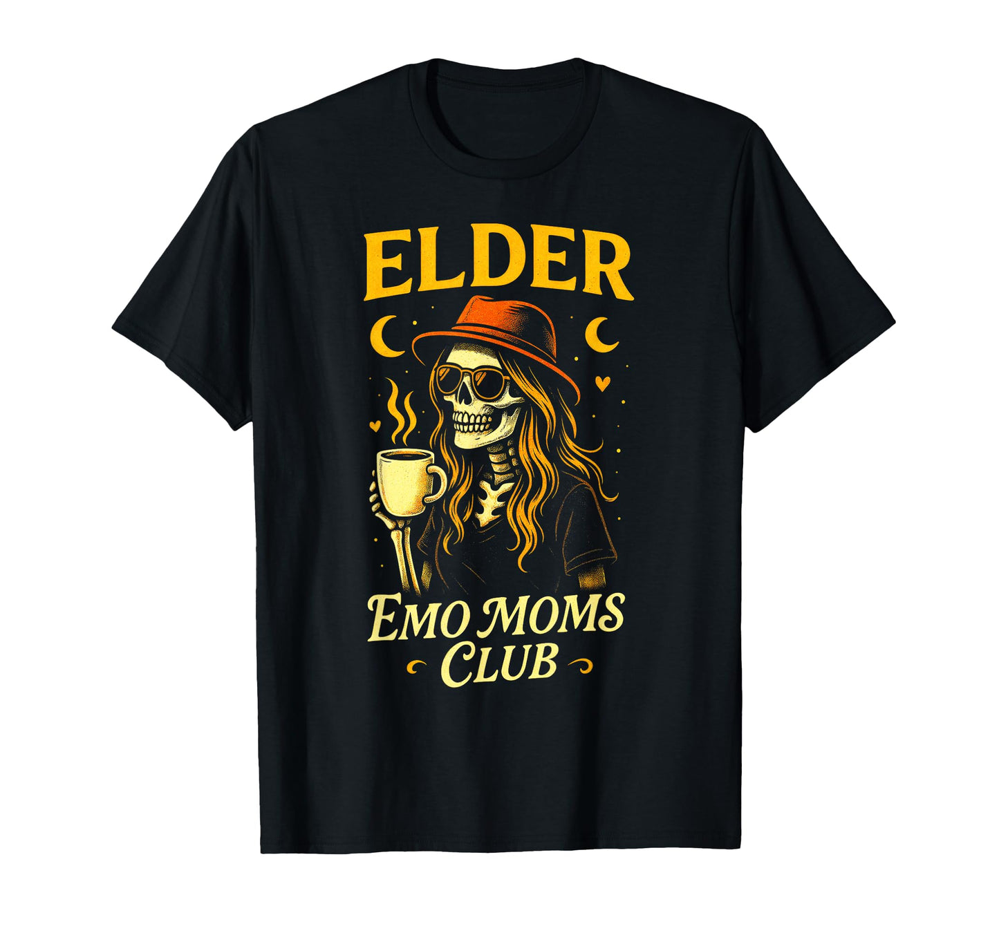 Elder Emo Moms Club - Funny Skeleton Mama T-Shirt