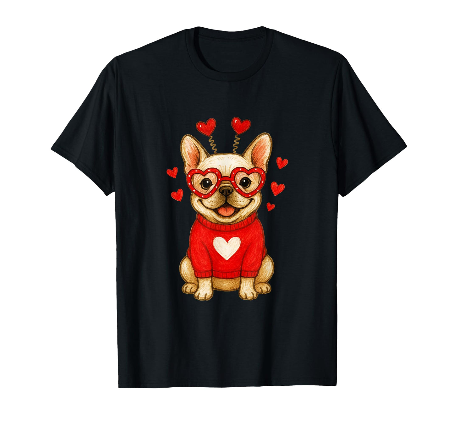 Cute Valentine Dog for Love Couples: French Bulldog T-Shirt