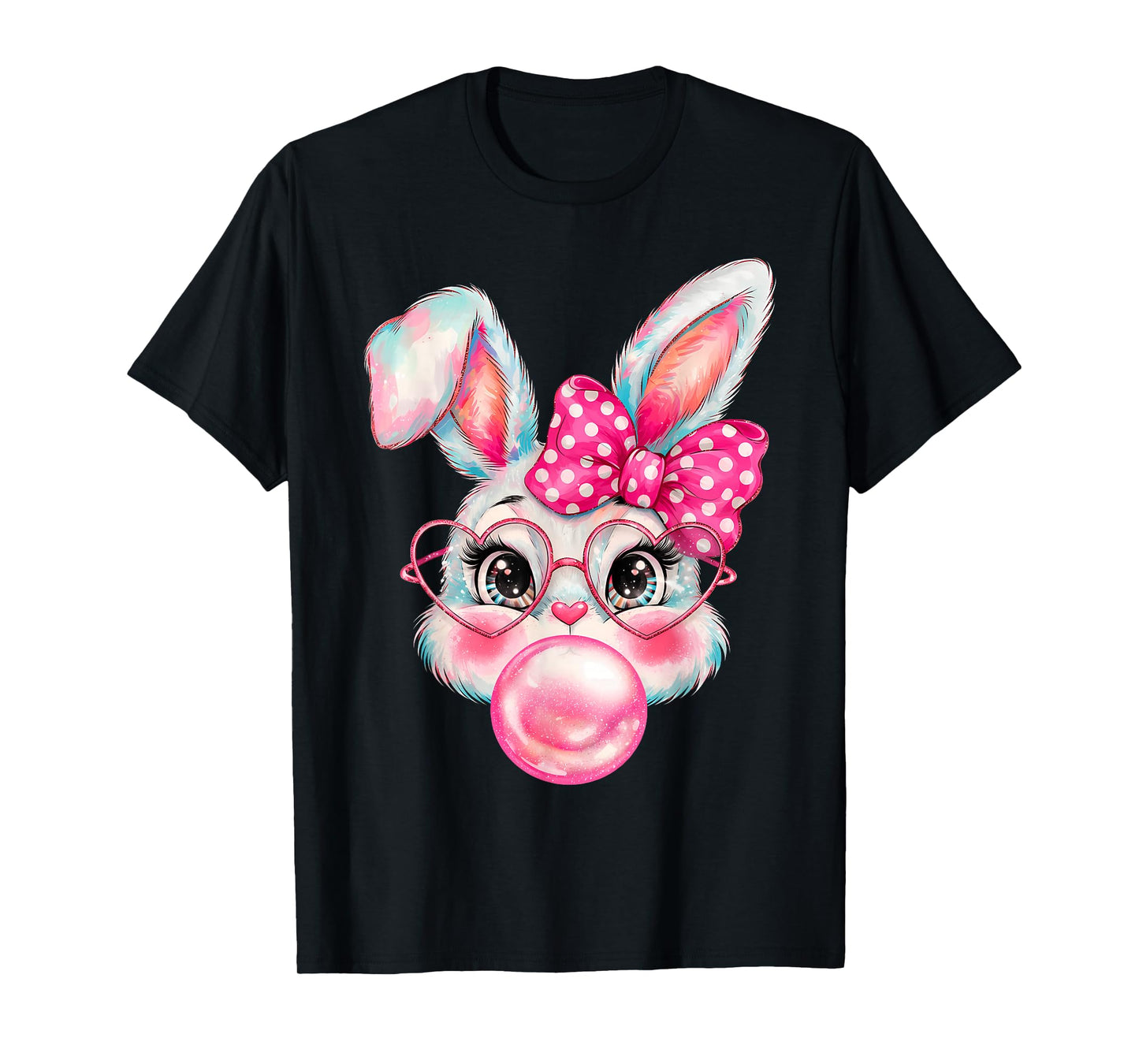 Girls Easter Cute Bunny Face Coquette Easter Kids Girl Women T-Shirt