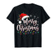 Merry Christmas Lights Red Santa Hat Xmas Family Matching T-Shirt