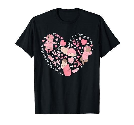 Heart Cute Baby Labor & Delivery Nurse Valentine Day MBU T-Shirt