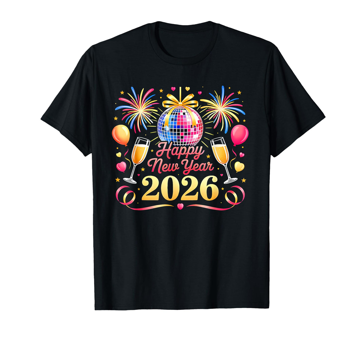 Happy New Year 2026 New Years Eve Party Countdown Fireworks T-Shirt