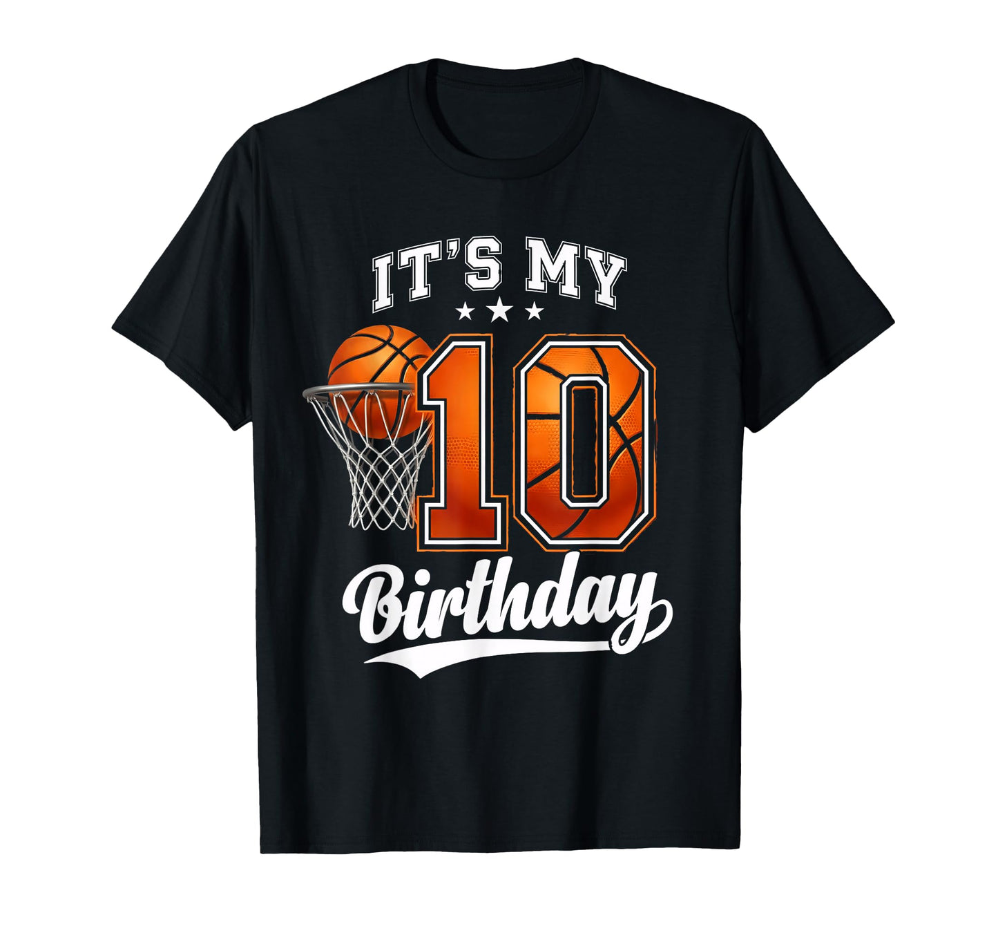 It's My 10th Birthday Basketball Theme 10 Years Old Birthday T-Shirt