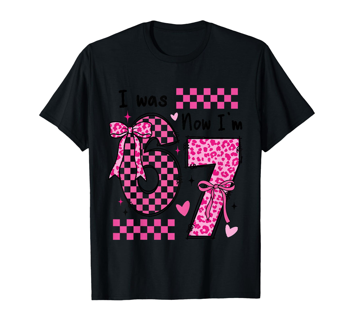7th Birthday Girl Outfit I was 6 Now Im 7 Year Old Seven T-Shirt