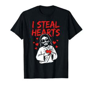 I Steal Hearts Jesus Valentines Day Christian Love Religious T-Shirt