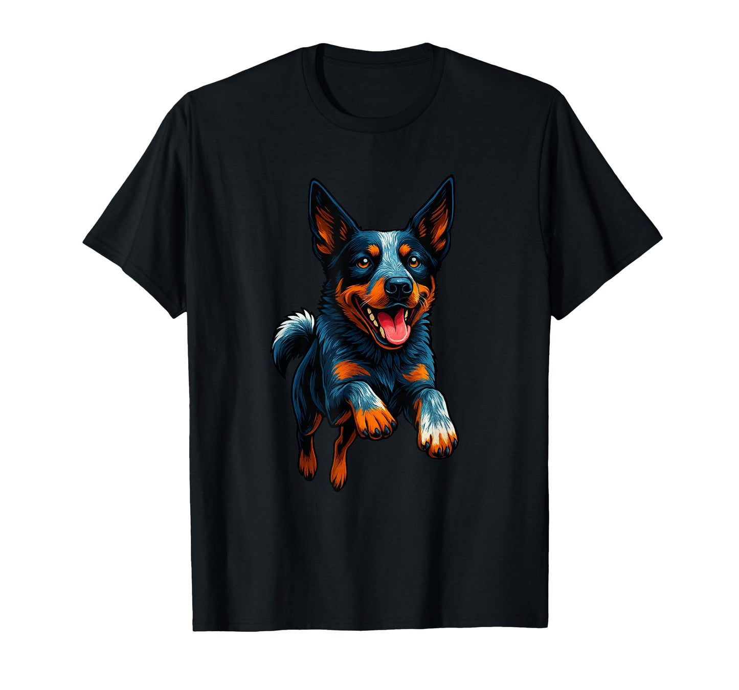 Funny Blue Heeler Dog Jumping Design Blue Heeler Lovers T-Shirt