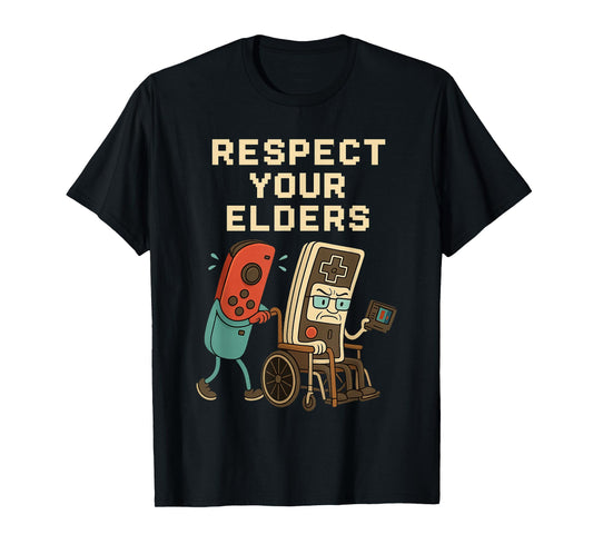 Respect Your Elders Retro Gaming Funny Gamer Controller 80s T-Shirt