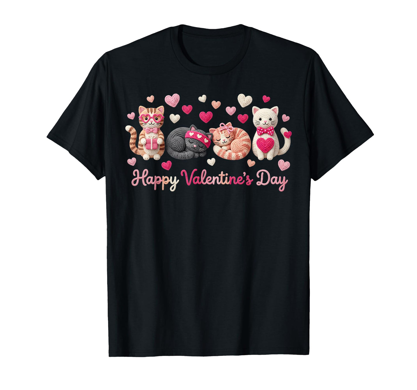 Cute Cats Happy Valentine Kitten Lover Holiday T-Shirt