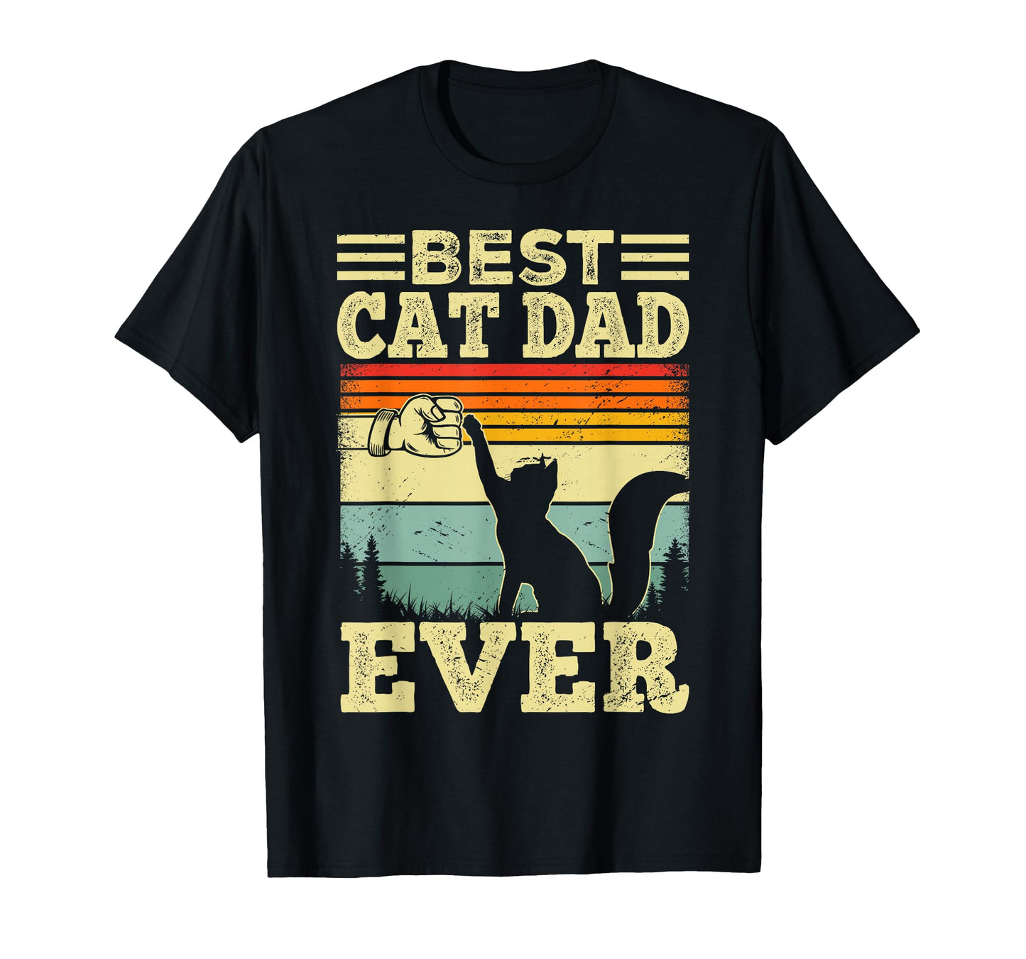 Cat Shirt for Men Best Cat Dad Ever Funny Cat Lover T-Shirt