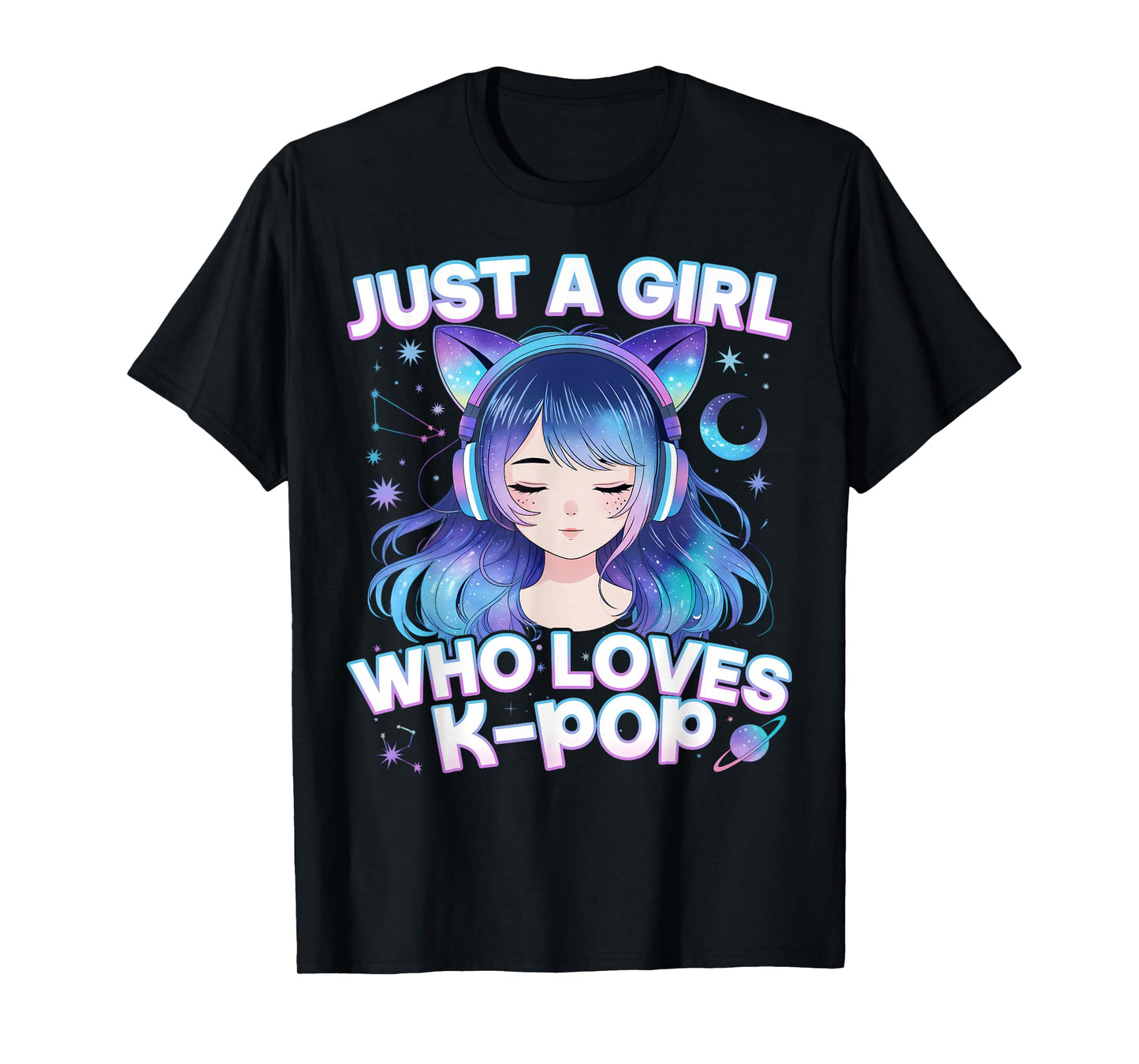 Just A Girl Who Loves K-Pop Cute Listening Kpop Music Lovers T-Shirt