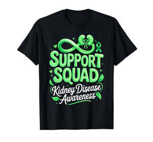 Green Ribbon Support Squad Kidney Disease Awareness T-Shirt