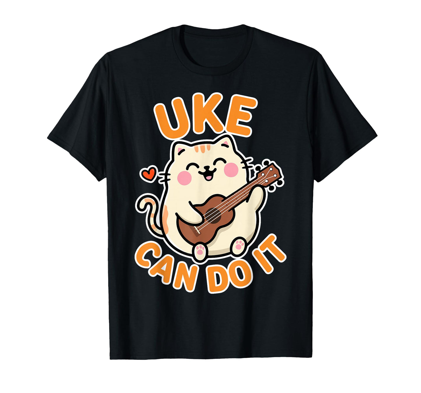 Uke Can Do It - Cat and Uke Lover Ukulele Player Gifts T-Shirt