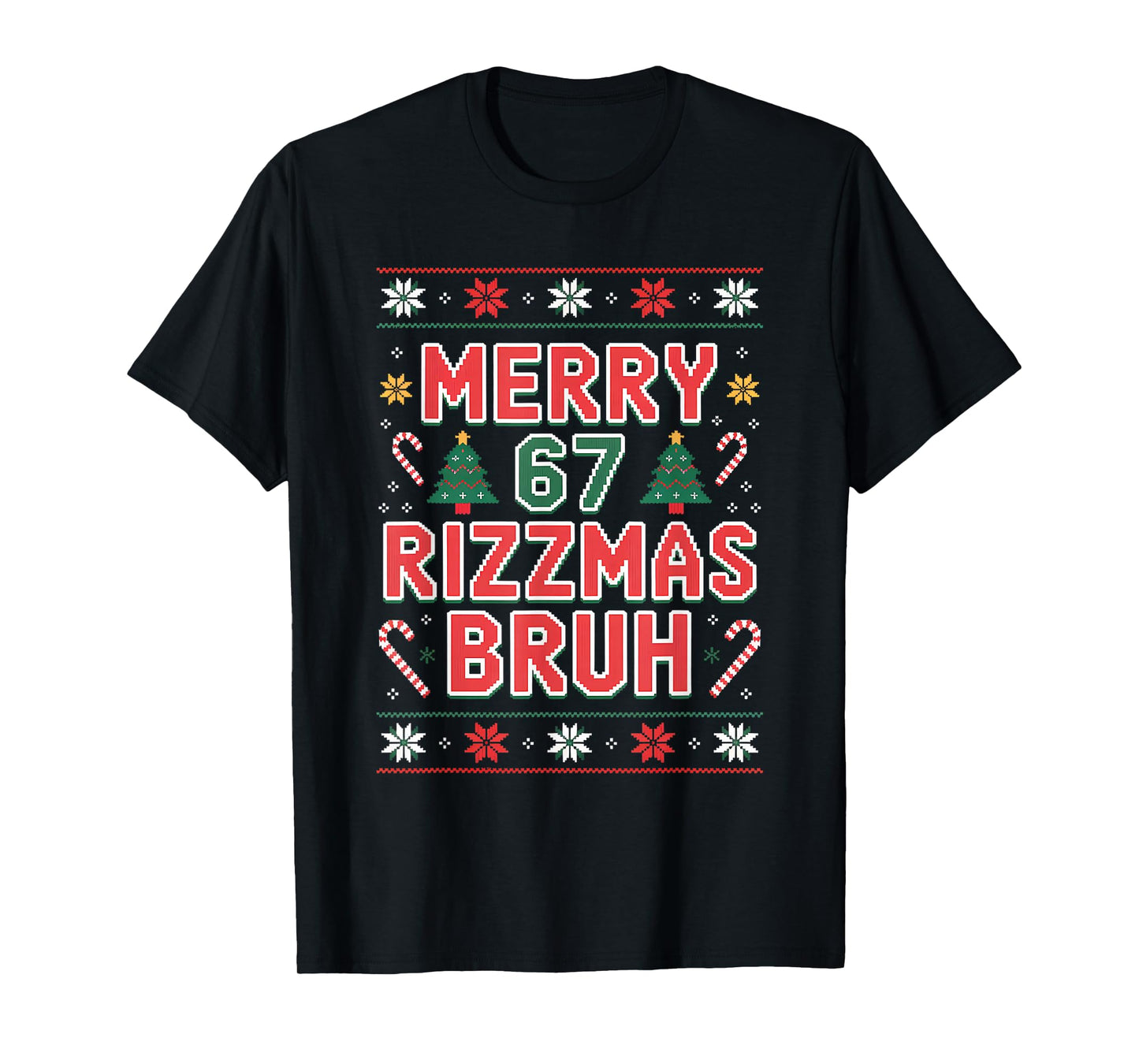 67 Christmas Merry 67 Rizzmas Bruh Boys Gen Alpha Meme T-Shirt