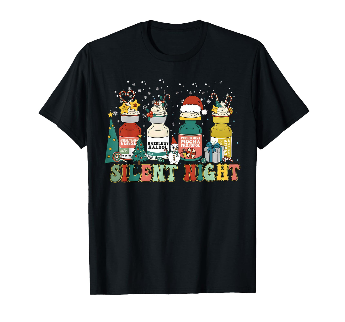 Funny Santa Propofol Silent Night ICU Nurses Merry Christmas T-Shirt