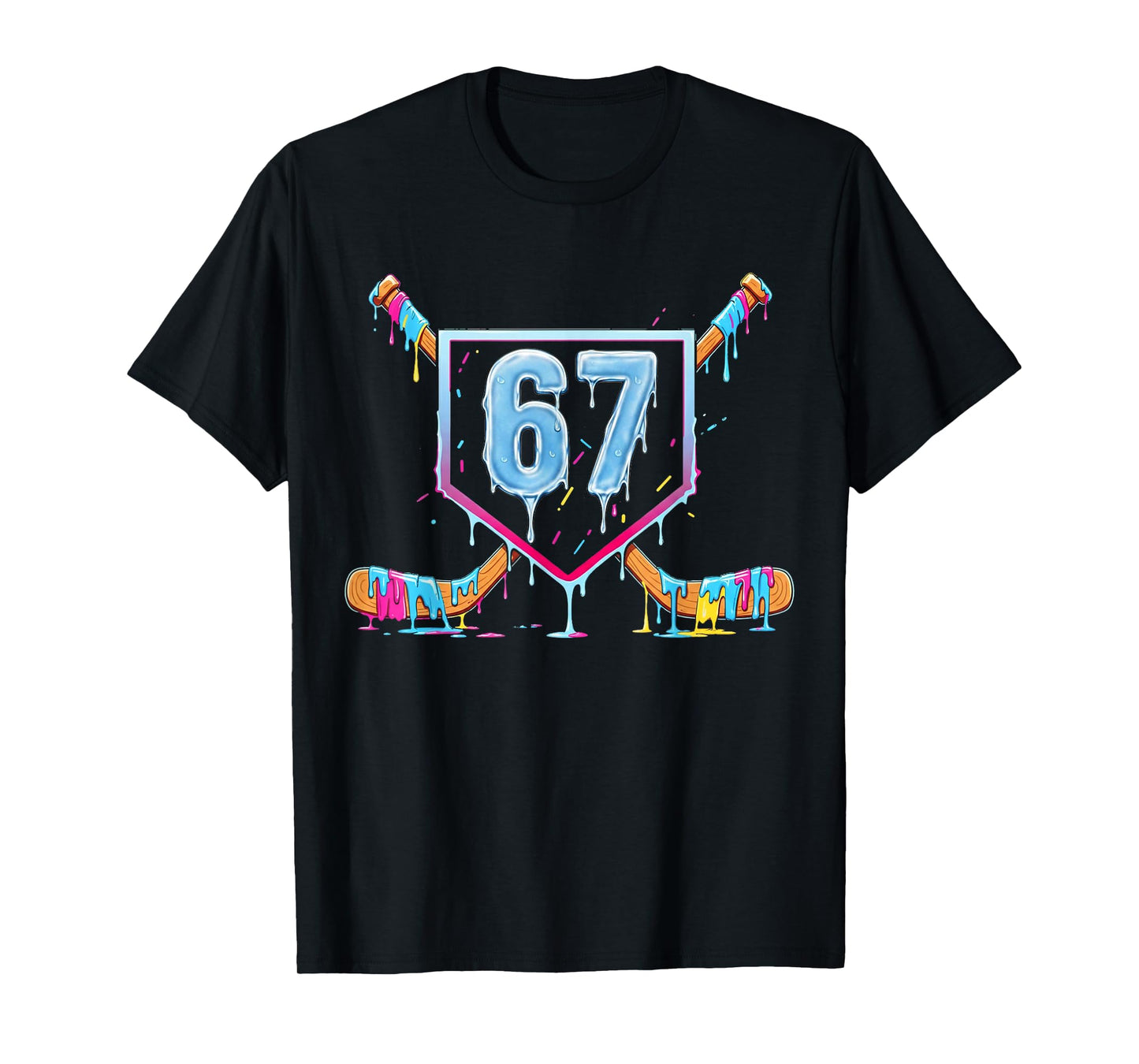 67 Hockey Drip Meme Number Graphic Design T-Shirt