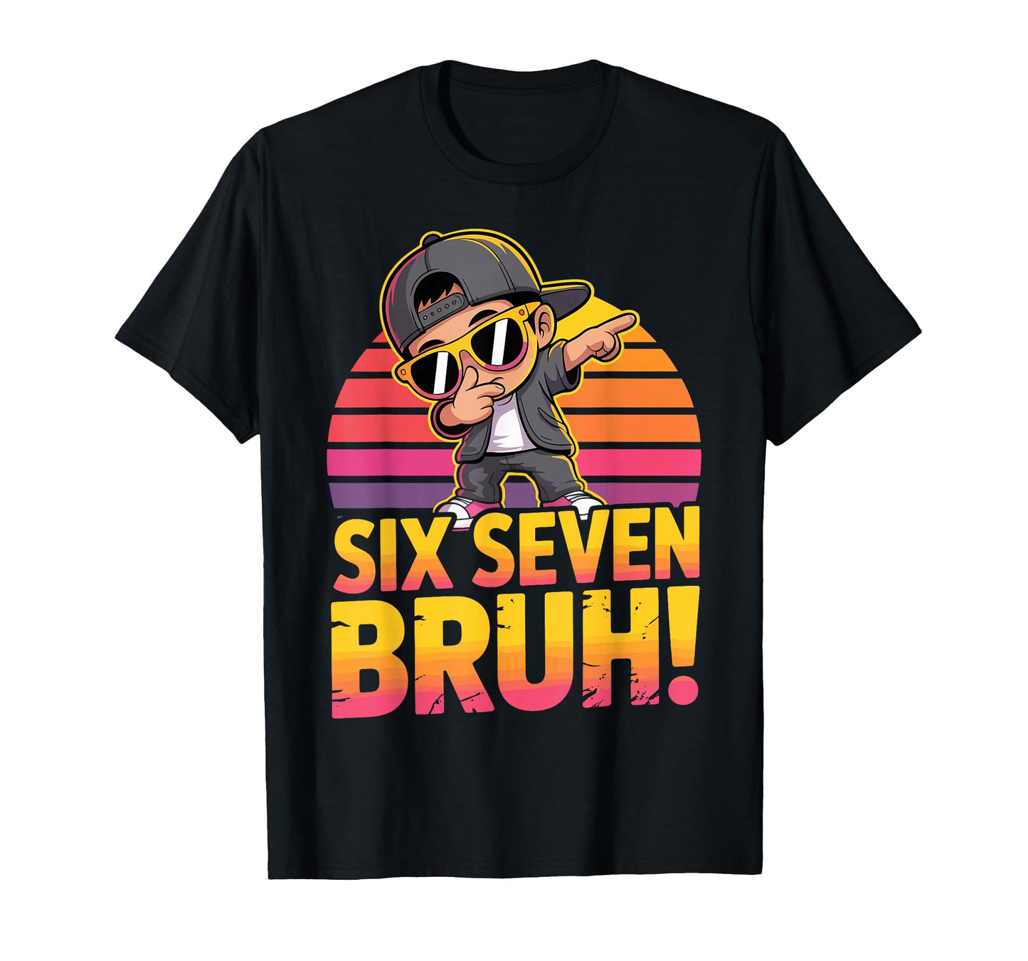 67 Meme Dabbing Six Seven 6 7 Bruh Funny Number Design Kids T-Shirt