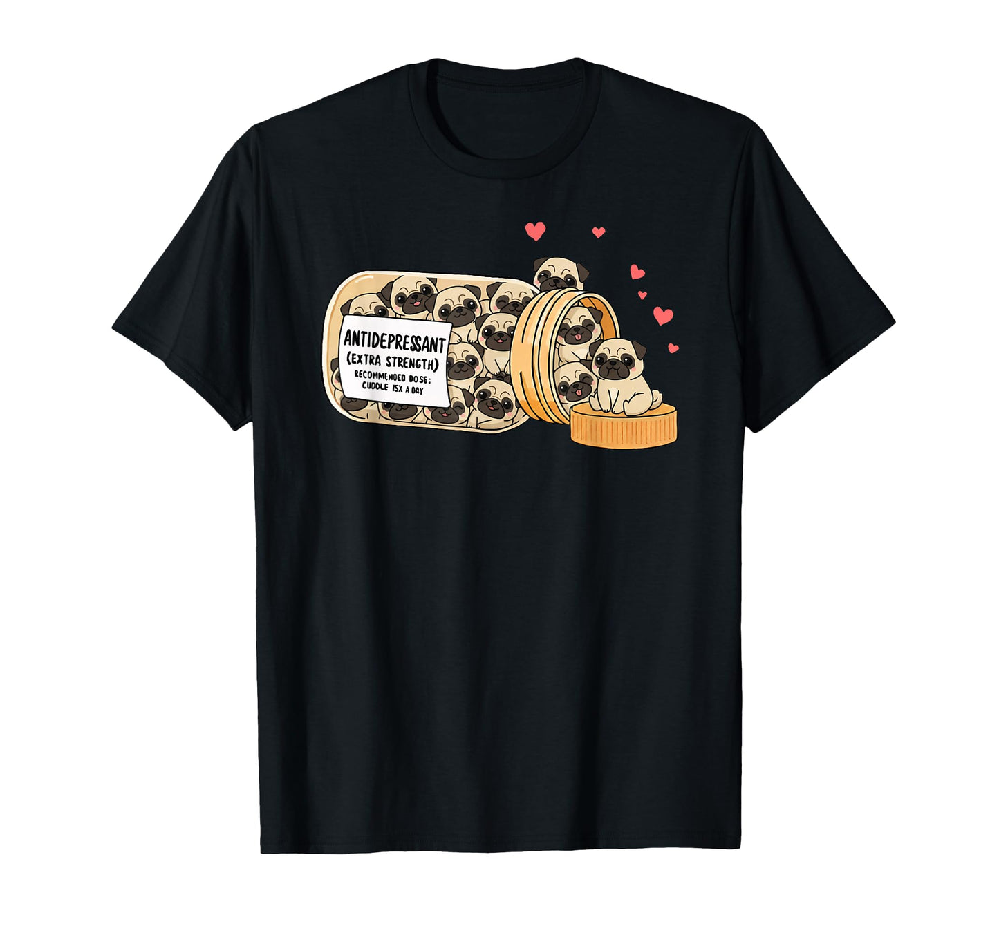 Funny Pug Anti Depressant Mom Dad Kids T-Shirt