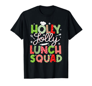 Holly Vintage Jolly Lunch Squad Cafeteria Lunch Lady Xmas T-Shirt