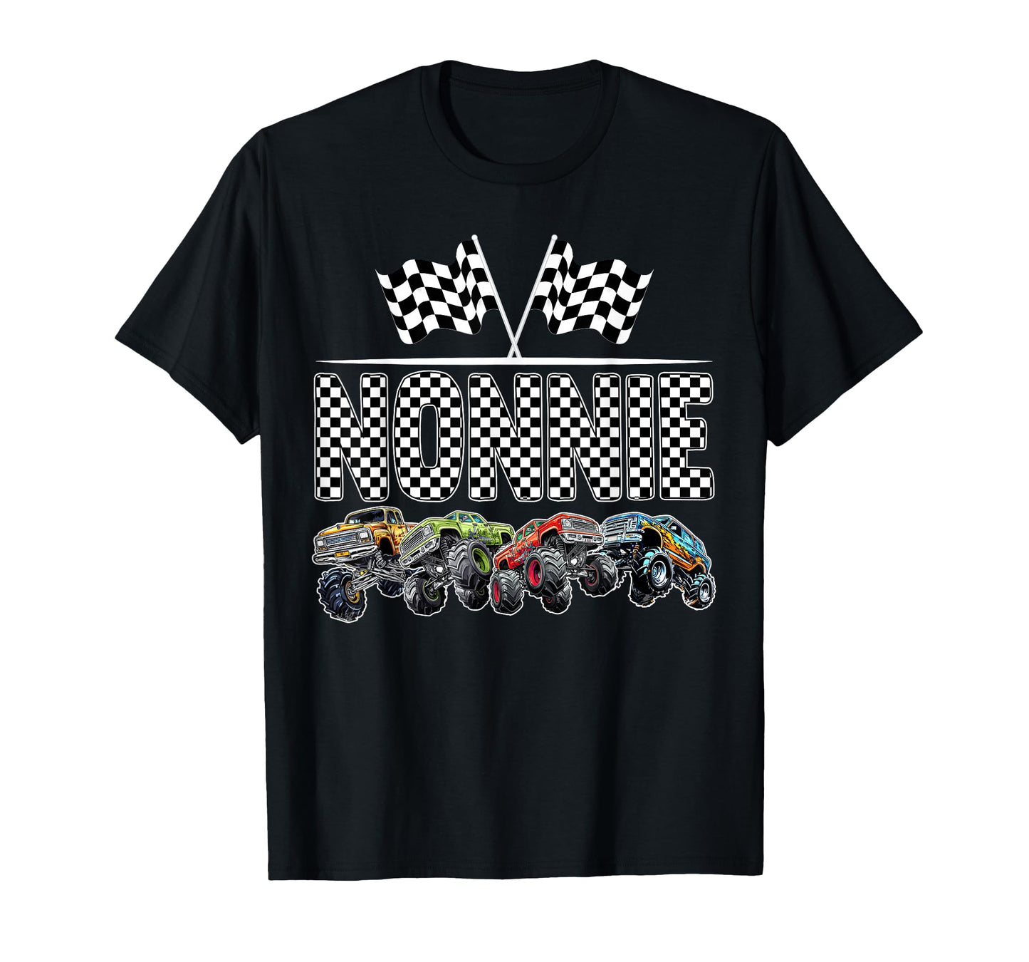Nonnie Retro Monster Truck Family Birthday Matching T-Shirt