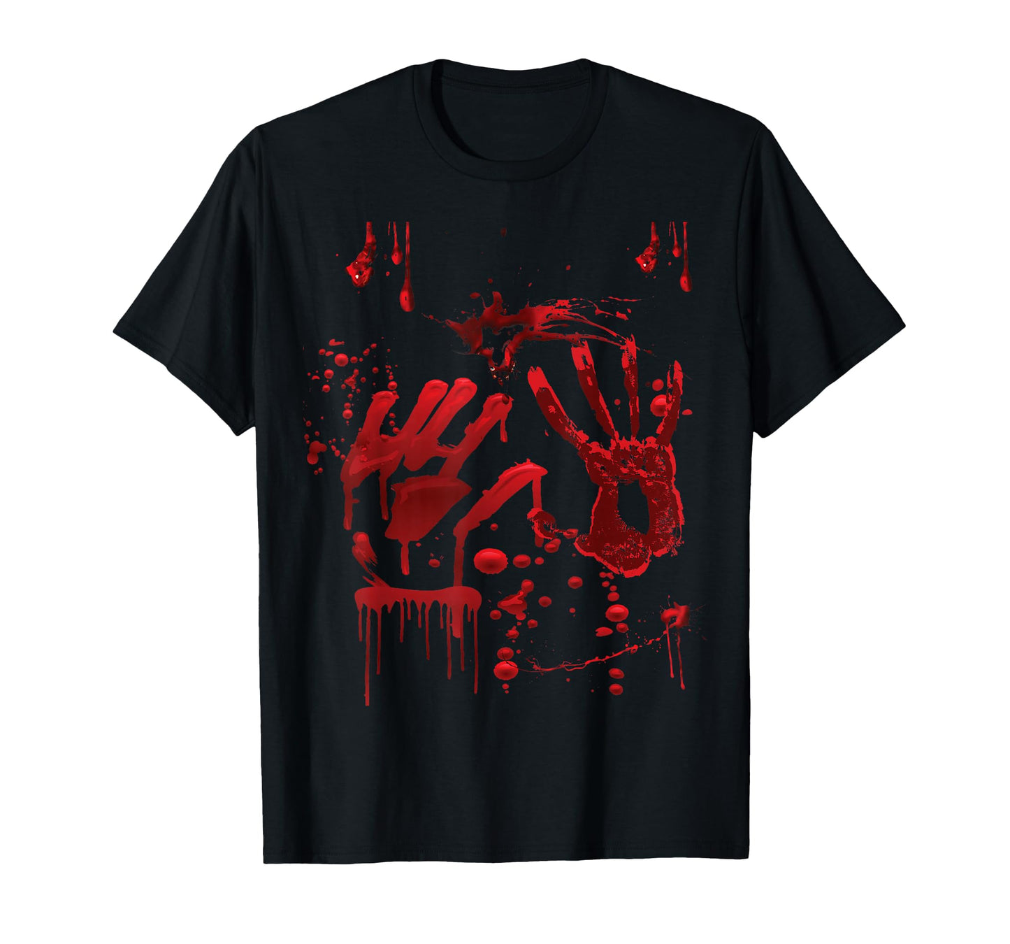 Halloween Bloody Hands Blood Splatter Zombie Costume T-Shirt