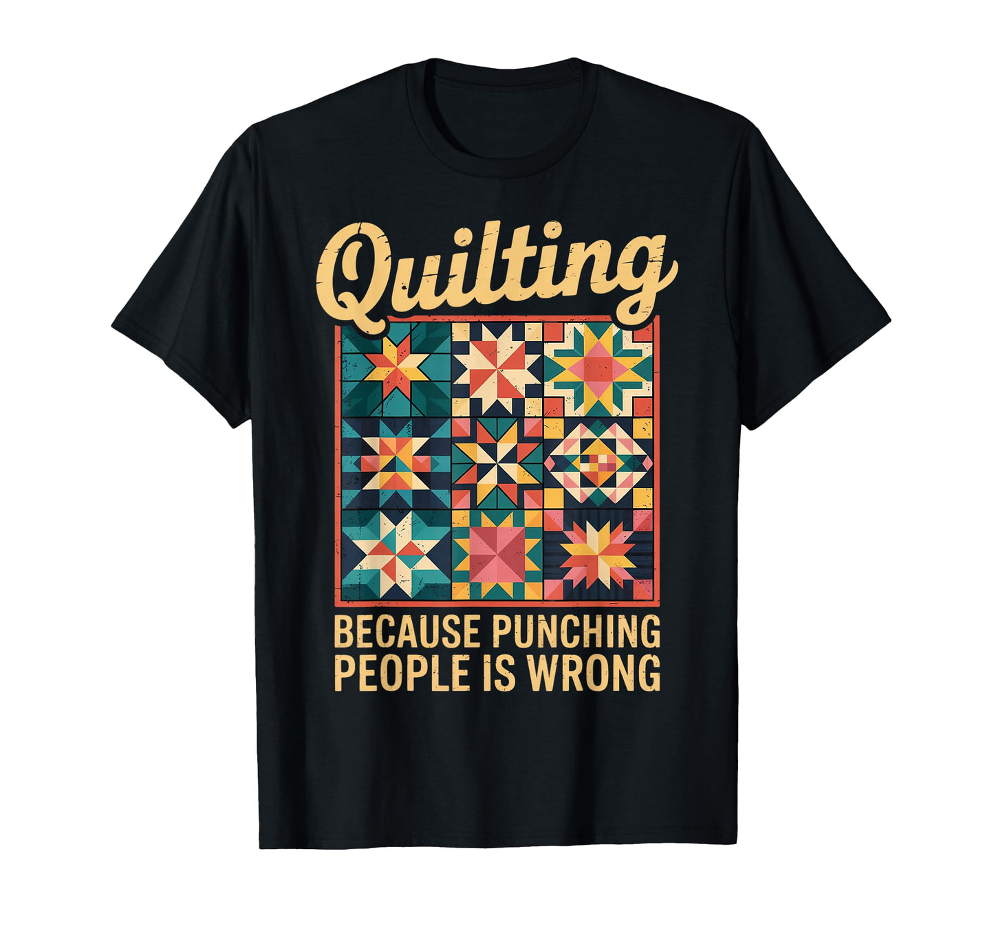 Punching People Quilter Quilts Sewing Crocheting Quilting T-Shirt
