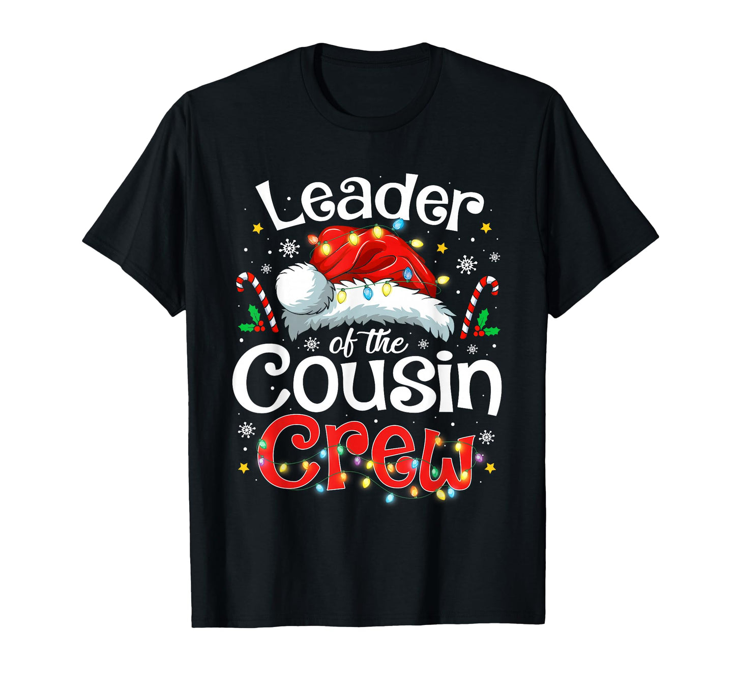 Leader of The Cousin Crew Christmas Family Matching Xmas T-Shirt