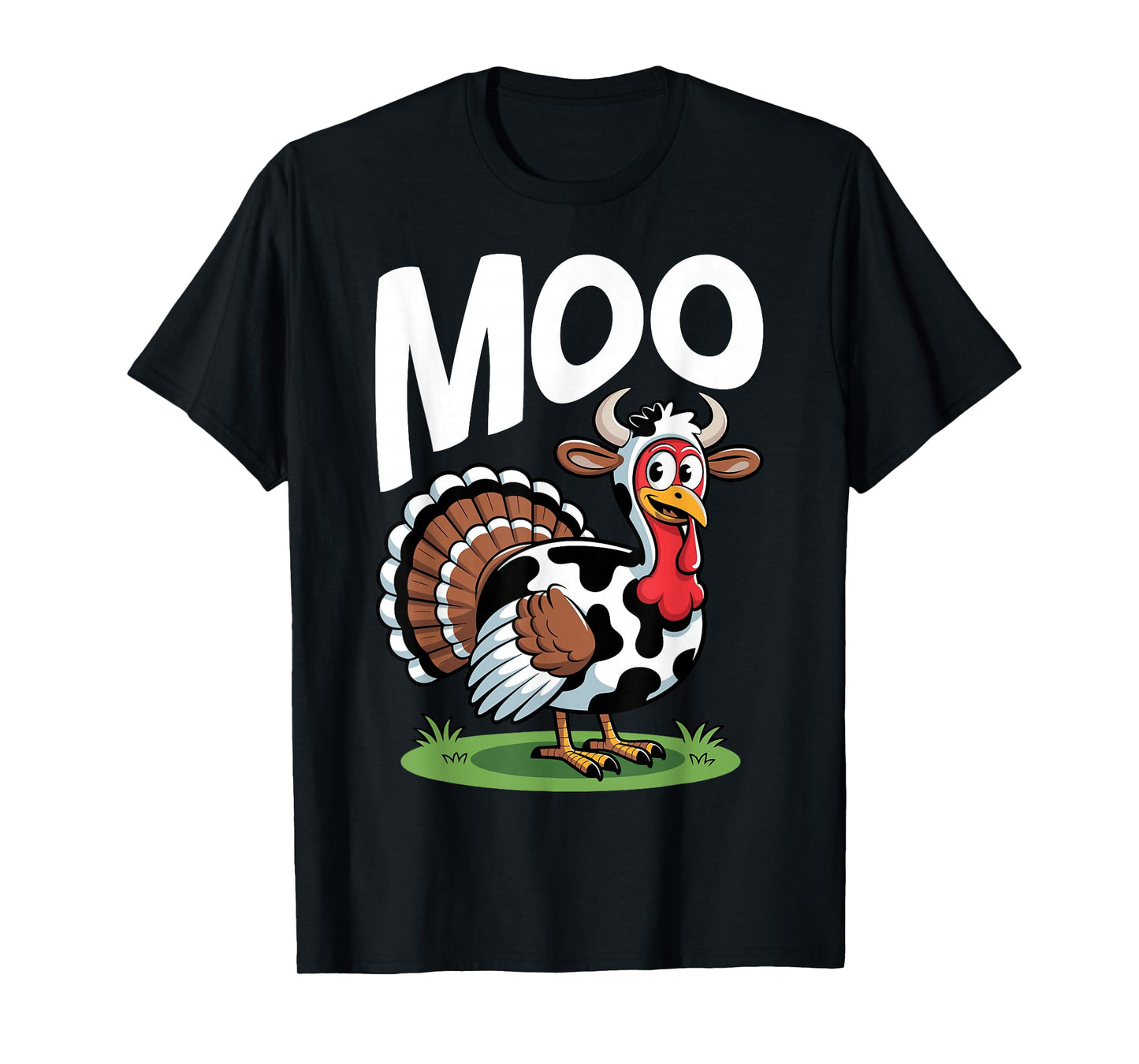 Turkey Moo Funny Thanksgiving Turkey Face Autumn T-Shirt