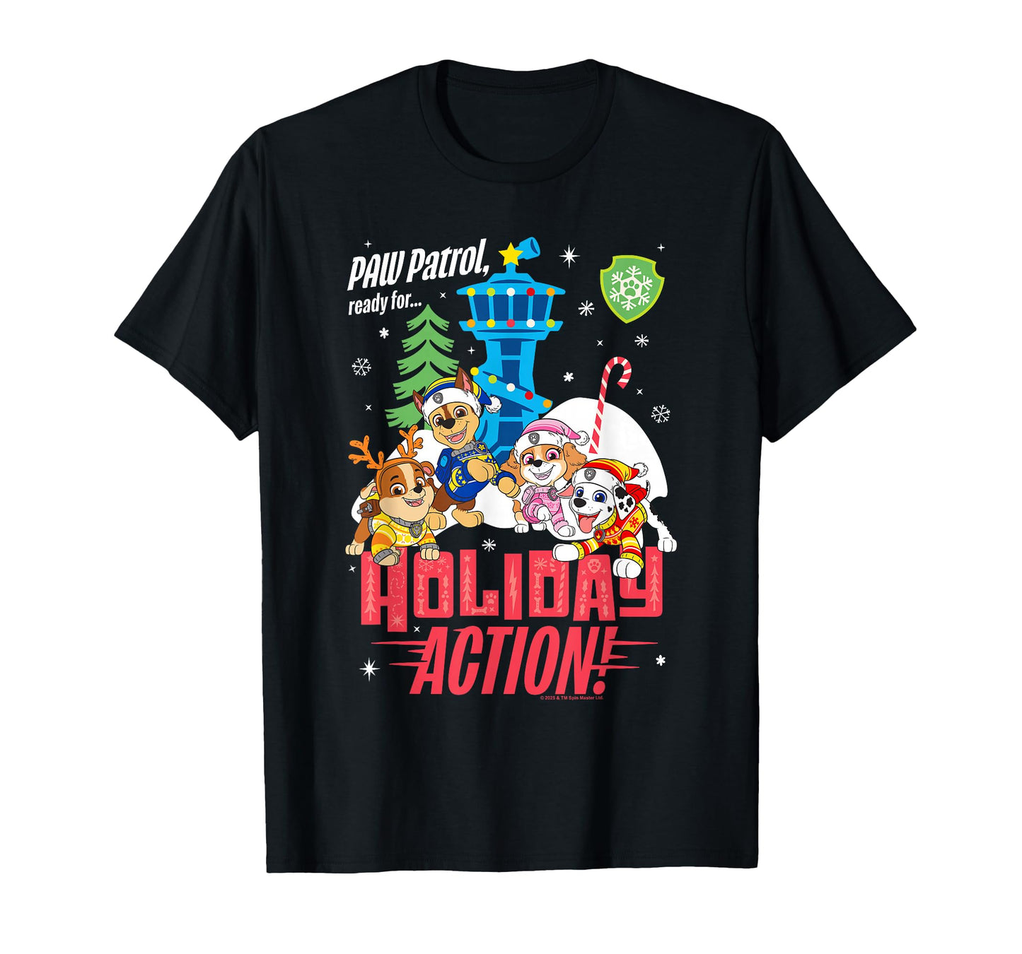 PAW Patrol Christmas Ready for Holiday Action T-Shirt