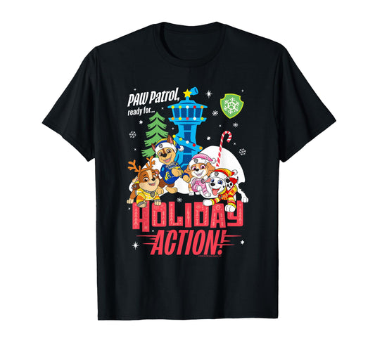 PAW Patrol Christmas Ready for Holiday Action T-Shirt