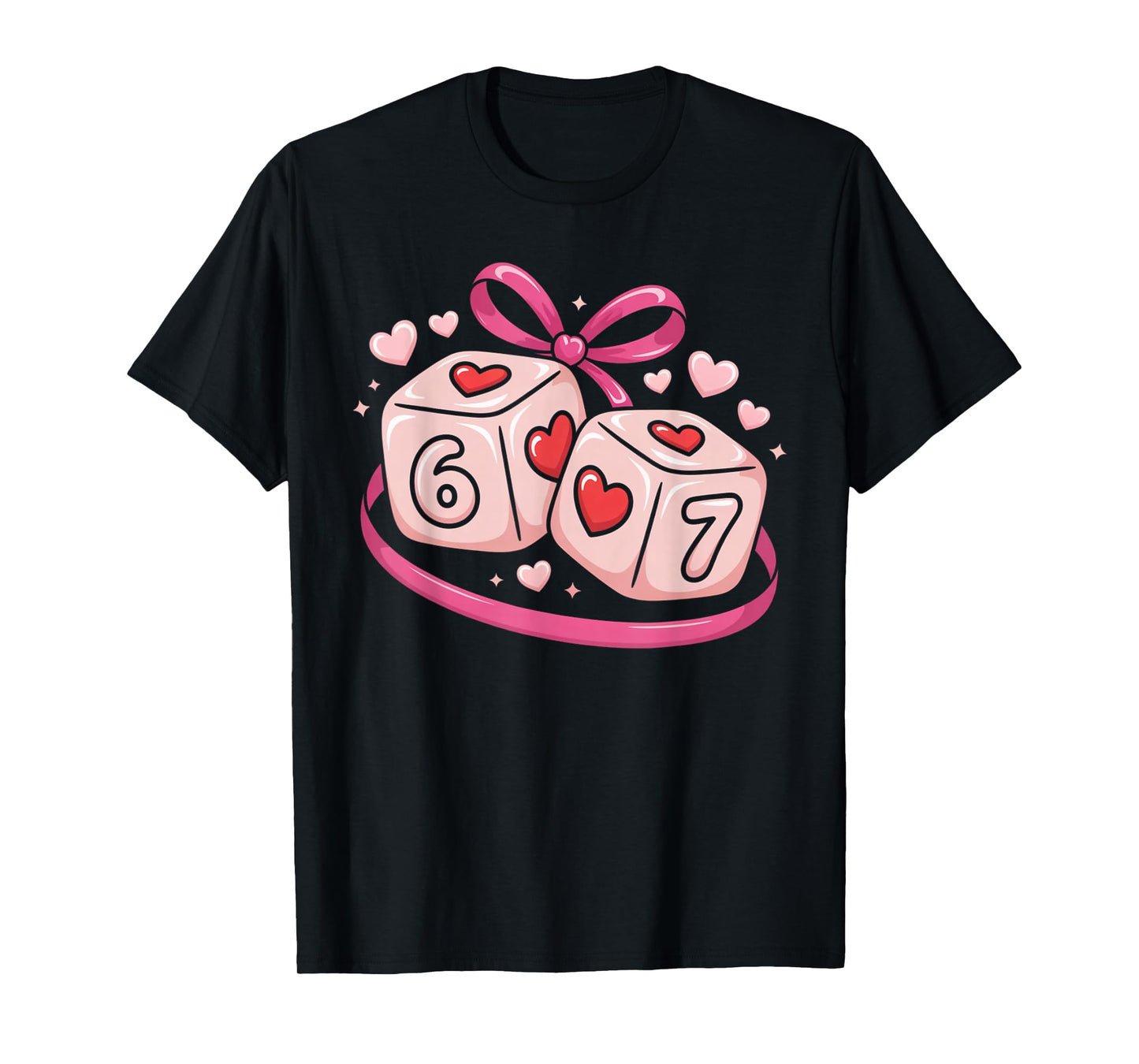 67 Dice Valentine’s Day Six Seven Hearts 6-7 Meme T-Shirt