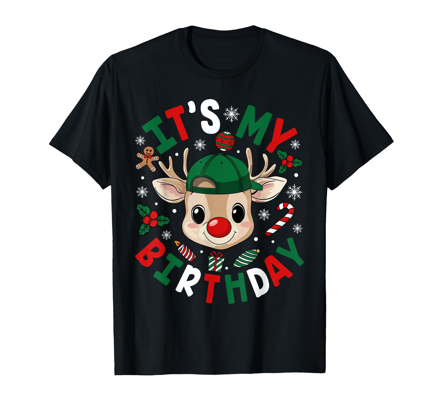 It's My Birthday Boys Kids Reindeer Christmas Pajama T-Shirt