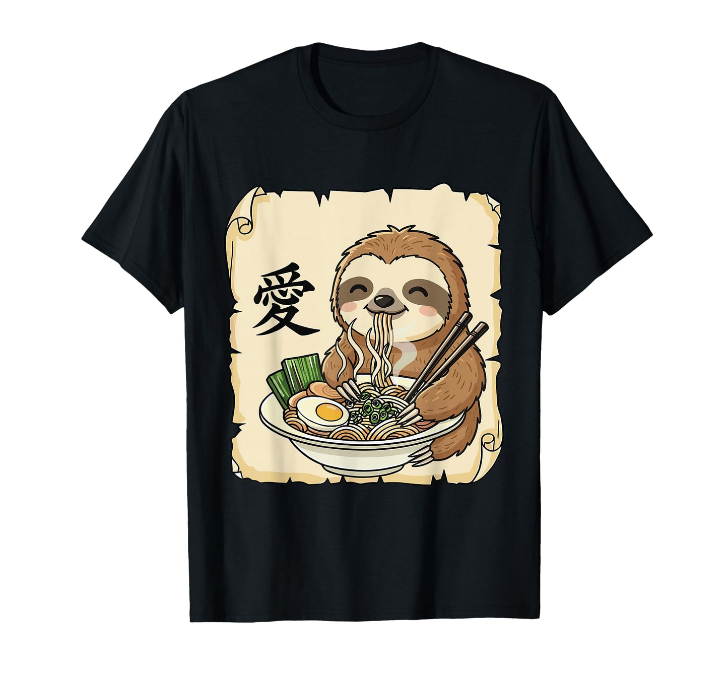 Funny Sloth Ramen Kawaii Anime Japanese Graphic Women Men T-Shirt
