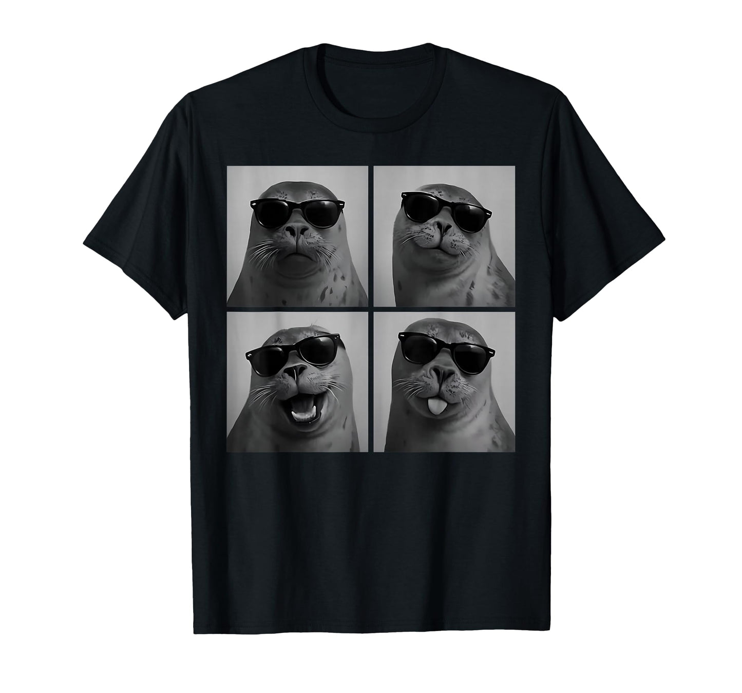 Seal Sea Lion Photobooth Seal Ocean with Sunglasses Cool T-Shirt