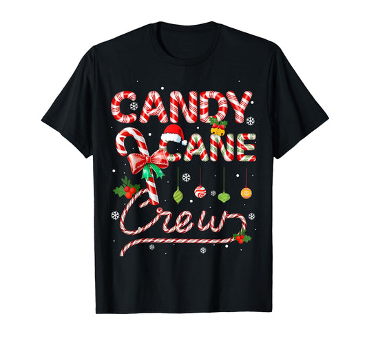 Candy Cane Crew Xmas Adult Men Women Kids Christmas Pajamas T-Shirt