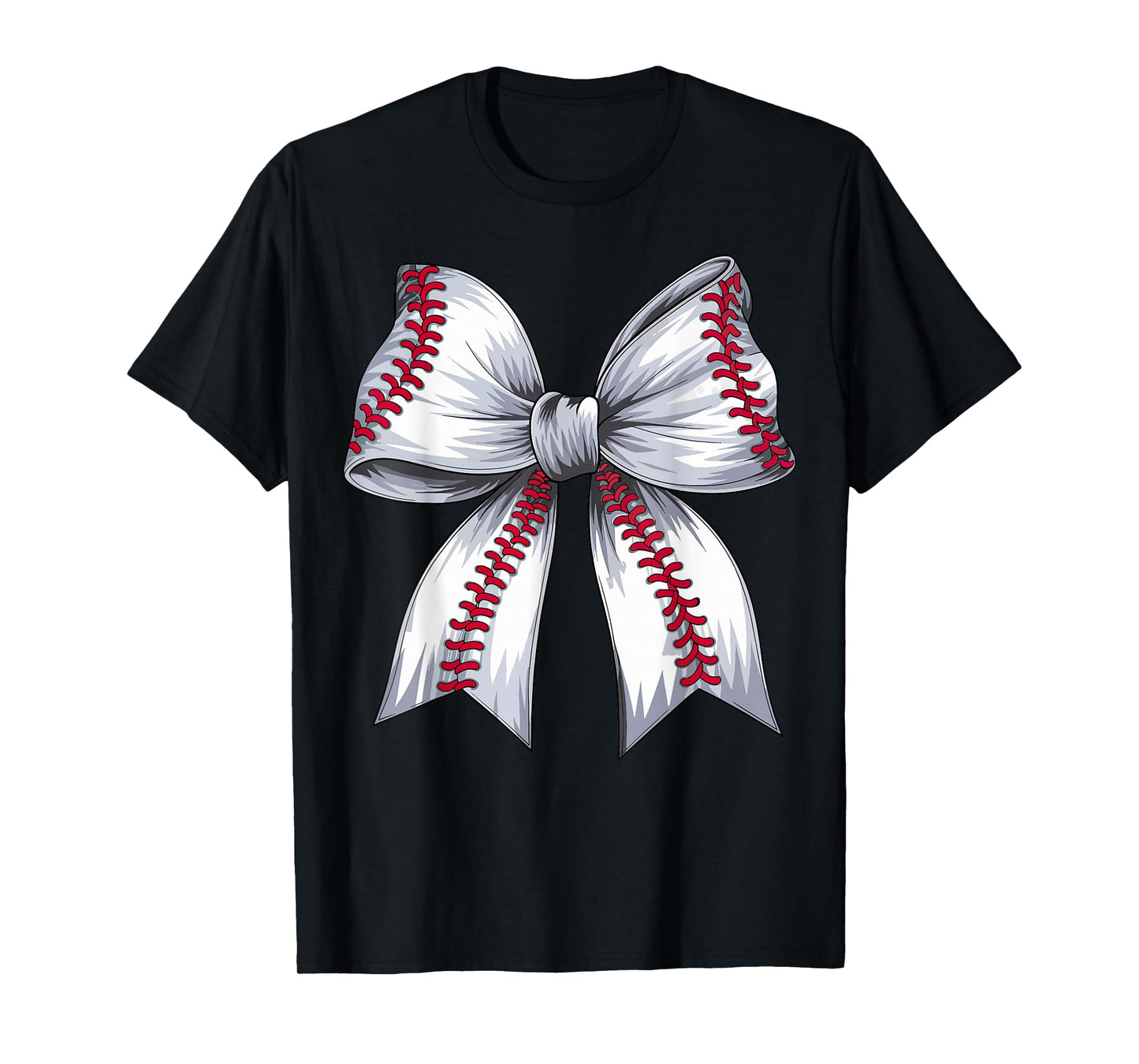 Cute Baseball Coquette Bow for Women Girls Baseball Mom Mama T-Shirt