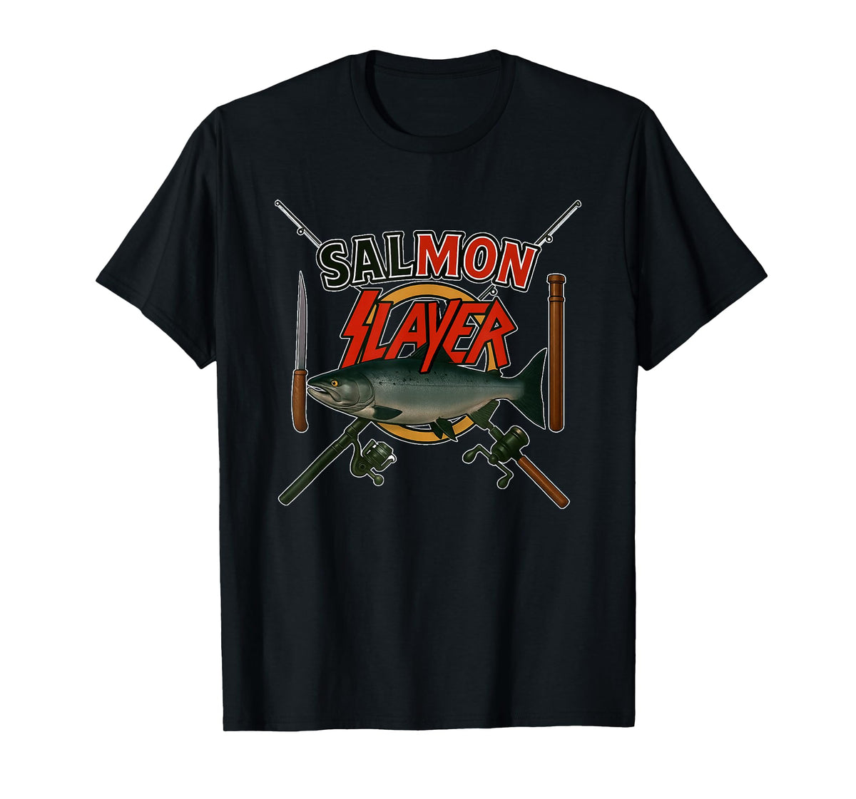 The Salmon Slayer Steelhead and Salmon Fishing T-Shirt