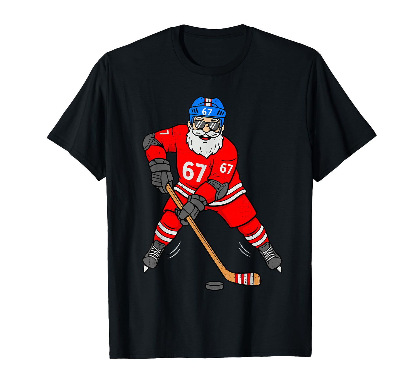 67 Ice Hockey Santa Six Seven Meme Christmas Sport Mens Boys T-Shirt