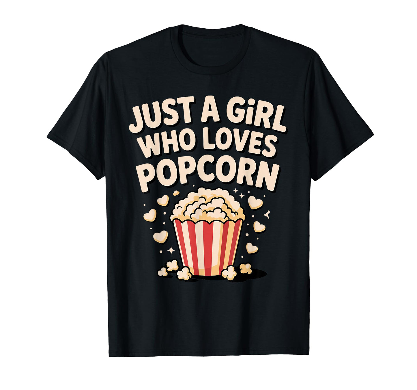 Best Popcorn Art for Women Girls Movie Food Popcorn Lovers T-Shirt