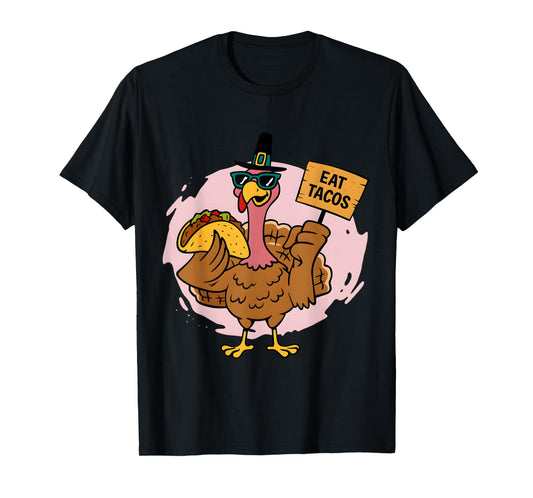 Save A Turkey Eat Tacos Funny Thanksgiving Men Women Kids T-Shirt