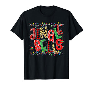 Red Plaid Jingle Bells Christmas Matching Family Pajama Tee T-Shirt