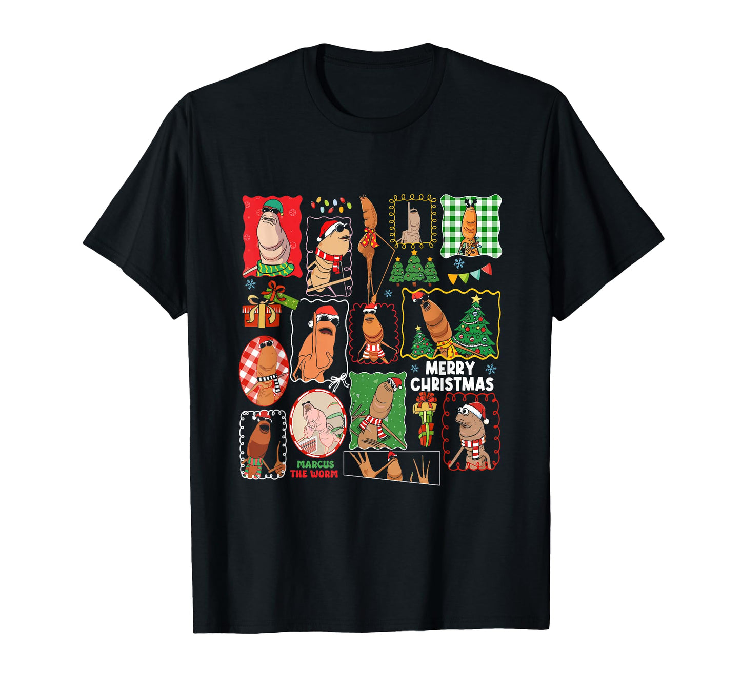 Cute Marcus The Worm Merry Christmas Santa Marcus Meme Xmas T-Shirt