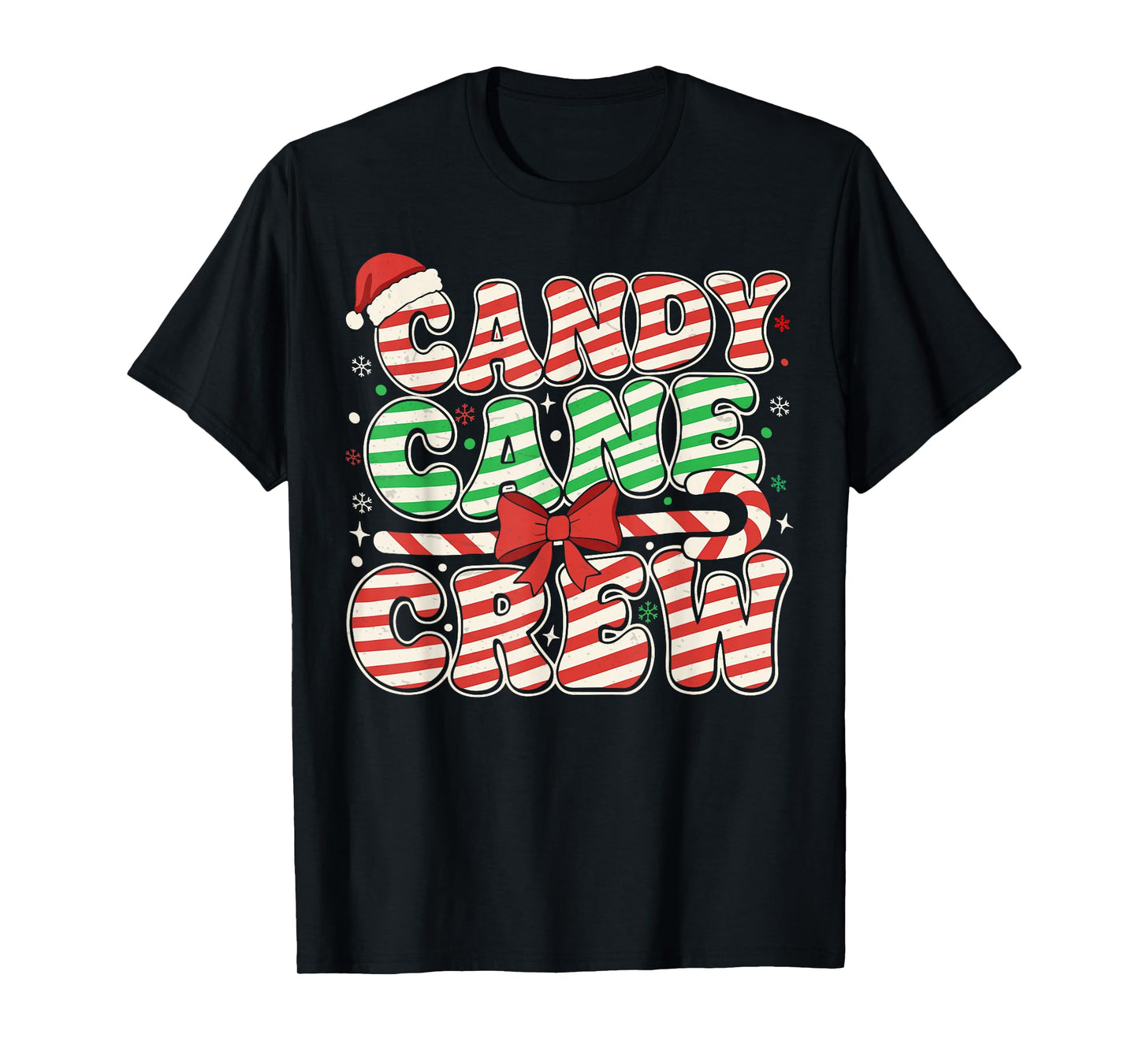 Kids Candy Cane Crew Christmas Family Men boy Women T-Shirt