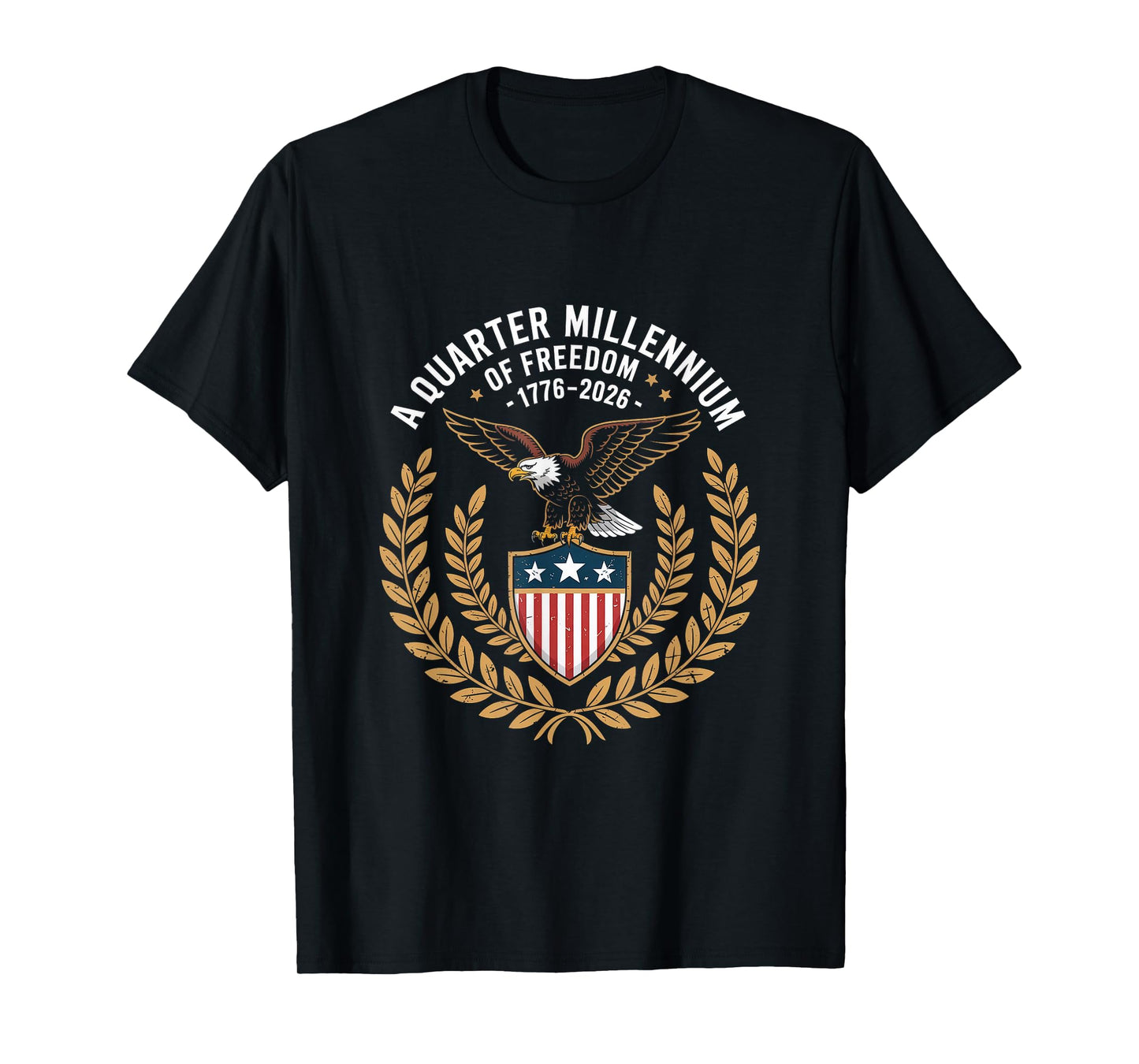 Vintage Eagle US Flag Emblem for Quarter Millennium Freedom T-Shirt