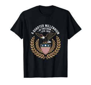 Vintage Eagle US Flag Emblem for Quarter Millennium Freedom T-Shirt