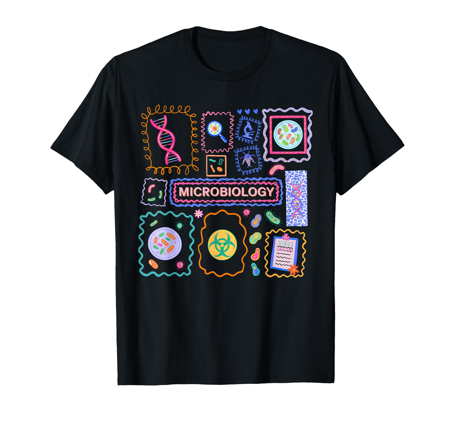 Stamp Microbiology Biology Lab Technologist Science Teacher T-Shirt